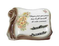 Plaque funéraire en Porcelaine